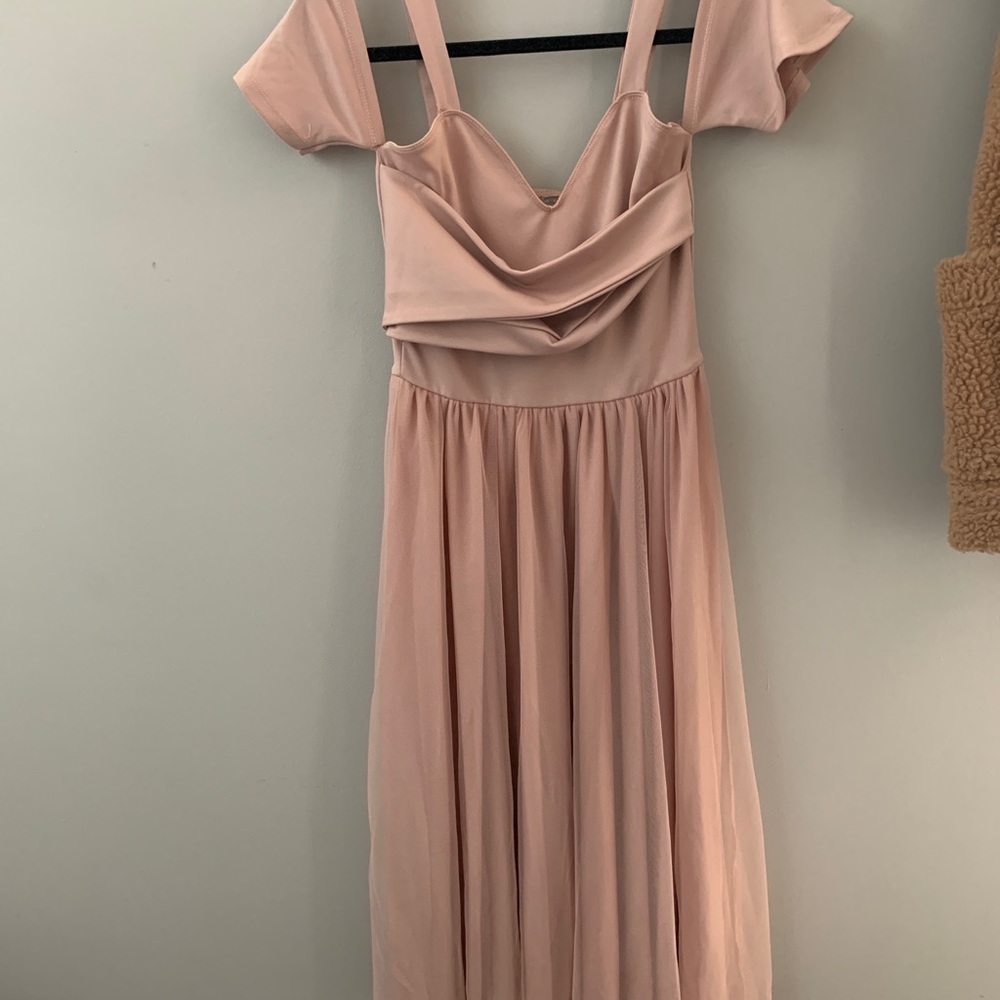 ASOS scuba top cold shoulder tulle dress Small - Picture 5 of 9